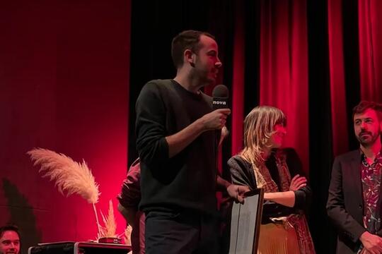 Théo Bourgeron lors de la remise du prix de la Page 111 2022