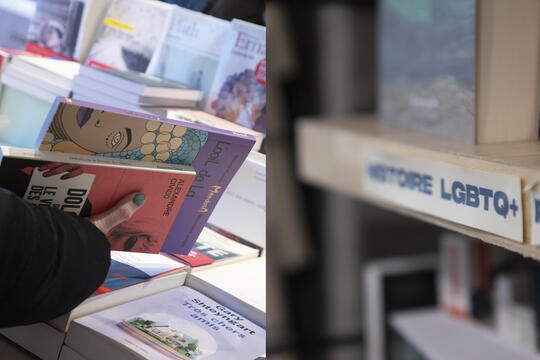 Rayon de la librairie Un livre, une tasse de thé et Les mots à la bouche