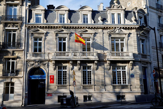L'immeuble de la bibliothèque de l'Institut Cervantes à Paris