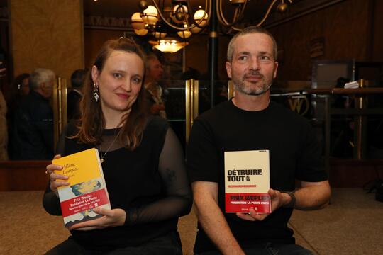 Hélène Laurain, lauréate de la mention spéciale du jury Wepler et Bernard Bourry, lauréat du prix Wepler 2025