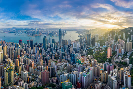 Vue aérienne de Hong Kong