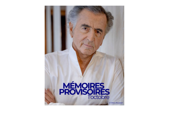 Les Mémoires Provisoires de Bernard-Henri Lévy paraîtront le 1er octobre 2026 chez Plon.