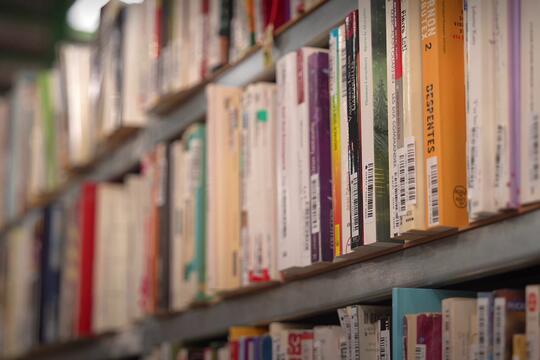 Étagère de livres recyclés 