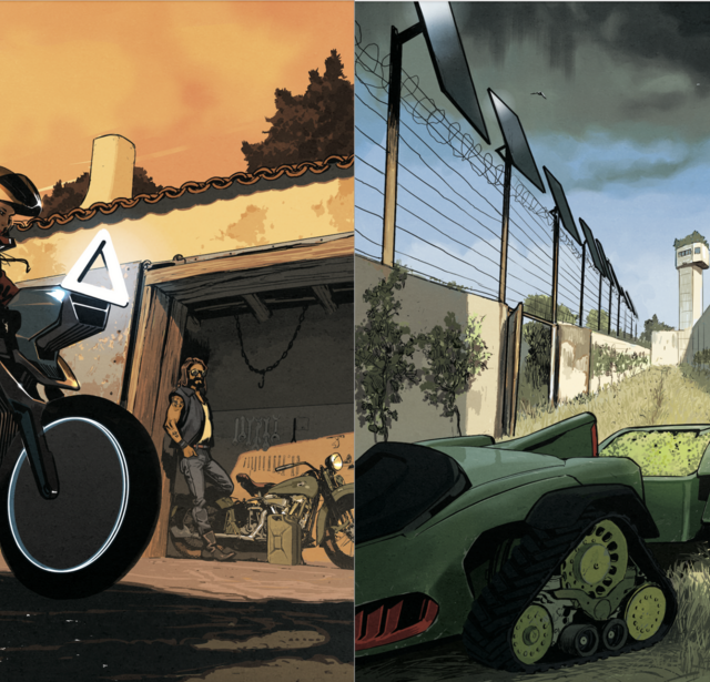 Illustrations des nouvelles "Le dernier Oil's angel" et "Tarjak-sur-Mirador"