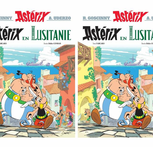 Couverture d'Astérix en Lusitanie de Fabcaro et Didier Conrad (éditions Albert Rene