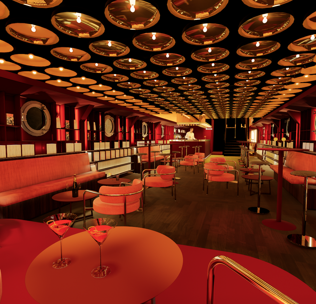 Maquette 3D de l'intérieur de la péniche