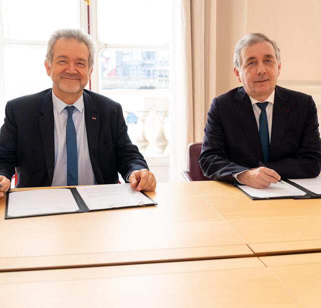 Didier-Roland Tabuteau, vice-président du Conseil d'État, et Gilles Pécout, président de la BnF