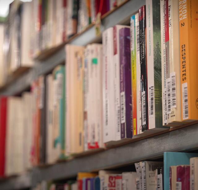 Étagère de livres recyclés 