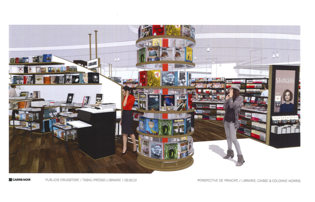 Projet du nouvel espace librairie au Drugstore Publicis