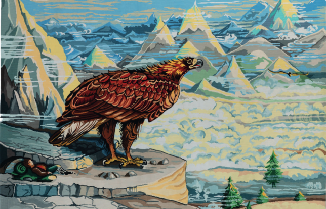 Élément de tapisserie en hommage aux ouvrages de J.R.R. Tolkien