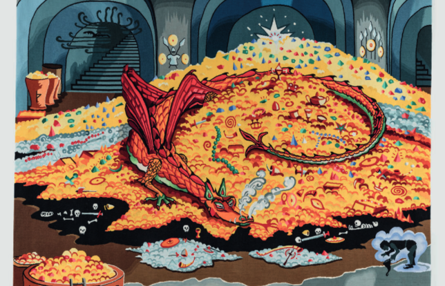 Élément de tapisserie en hommage aux ouvrages de J.R.R. Tolkien