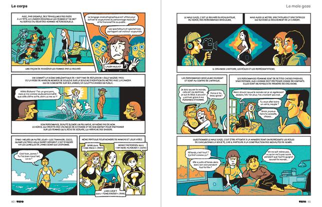 Extrait de pages dédiées au male gaze par Martine Abat et Félix Auvard
