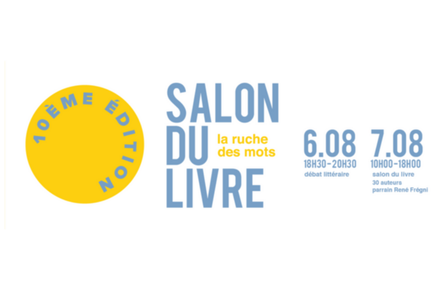 L'affiche de la 14e édition du Salon du livre La ruche des Mots, à Riez, du 31 juillet au 2 août 2026.