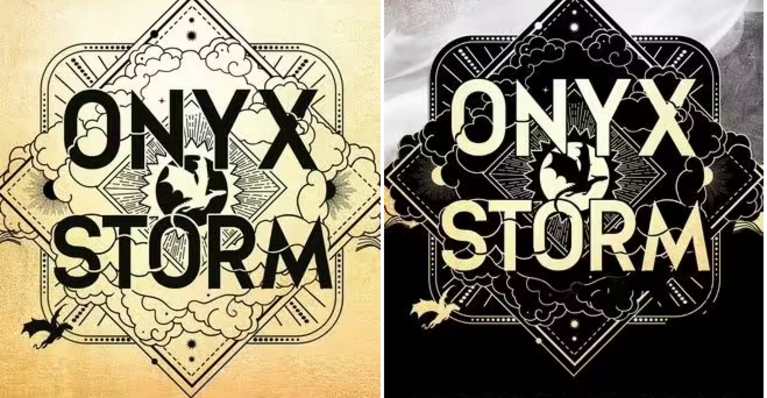 Les couvertures des éditions classique (à gauche) et collector (à droite) d'Onyx Storm, troisième tome de la série Fourth Wing de Rebecca Yarros, paru aux éditions Hugo