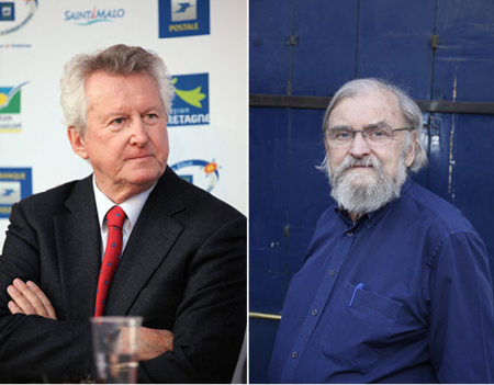 René Couanau, ancien maire de Saint-Malo, et Michel Le Bris, fondateur du festival Étonnants Voyageurs