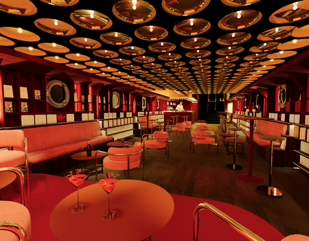 Maquette 3D de l'intérieur de la péniche