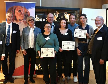 Le jury et les lauréats du prix de la Centrale canine 