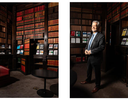 Didier-Roland Tabuteau vice président du Conseil d'État et la bibliothèque Salle des colonnes