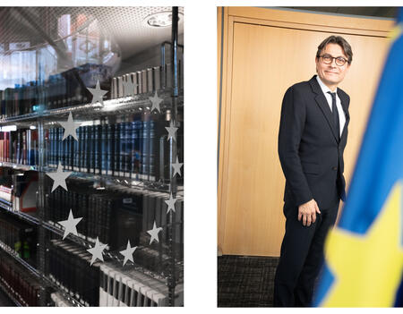 Mattias Guyomar, président de la cour européenne des droits de l'homme et la bibbliothèque de la cour