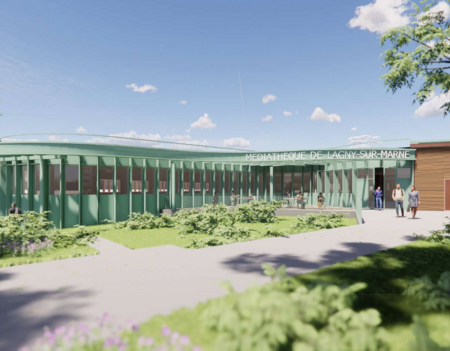 Visuel de la médiathèque de Lagny-sur-Marne (Seine-et-Marne), après travaux.