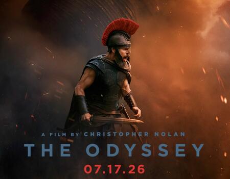 Affiche de cinéma de L'Odyssée de Christopher Nolan (Matt Damon)
