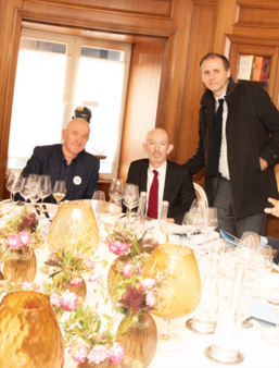 Laurent Mauvignier avec son éditeur Thomas Simonnet des éditions de Minuit