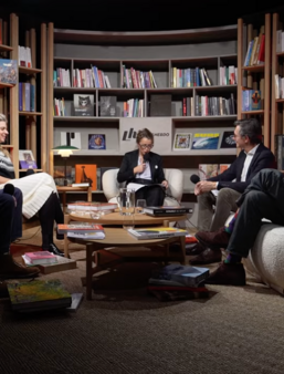 Les invités du webinaire spécial prix "J'aime le livre d'art" dans le studio de Livres Hebdo