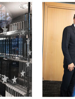 Mattias Guyomar, président de la cour européenne des droits de l'homme et la bibbliothèque de la cour