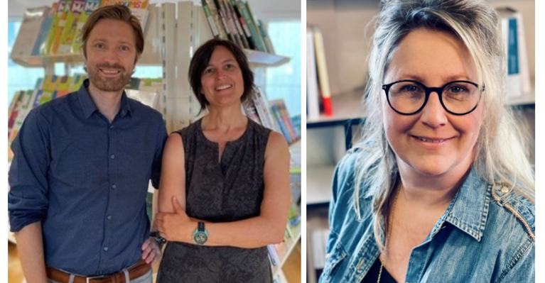 Lucas Giossi et Josée Cattin, coprésidents de Livre Suisse, et Natacha Bayard, directrice du Salon du livre de Genève