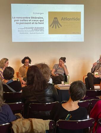 table ronde sur le métier de modérateur littéraire, organisé par Mobilis au festival Atlantide 2025