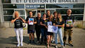 Neuf des onze membres du Centre de transcription et d'édition en braille (CTEB)