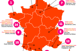 Carte des structures lauréates en 2021.