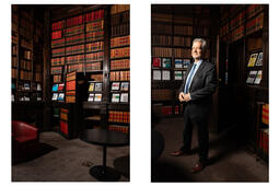 Didier-Roland Tabuteau vice président du Conseil d'État et la bibliothèque Salle des colonnes