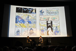 Martin Robic présente les planches de Une Fête sans Fin à paraître chez Rue de Sevres