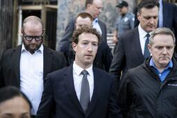 Mark Zuckerberg le 19 février, quittant le tribunal fédéral de Los Angeles