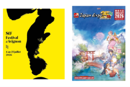 Les affiches du 80e Festival d'Avignon et de Japan Expo 2026, qui célèbre son 25e anniversaire.