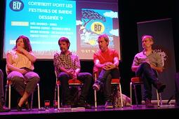 Marina Corro (Formula Bula, Club 99), Joël Bouvier (Arall), Fabien Texier (Central Vapeur) et Julien Ségura (BD Aurillac)