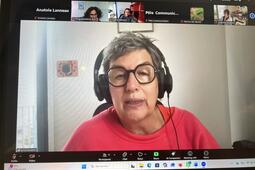 Sylvie Vassallo anime la visioconférence de présentation du 12e Parc d'attractions littéraires du SLPJ, ce mardi 9 juin